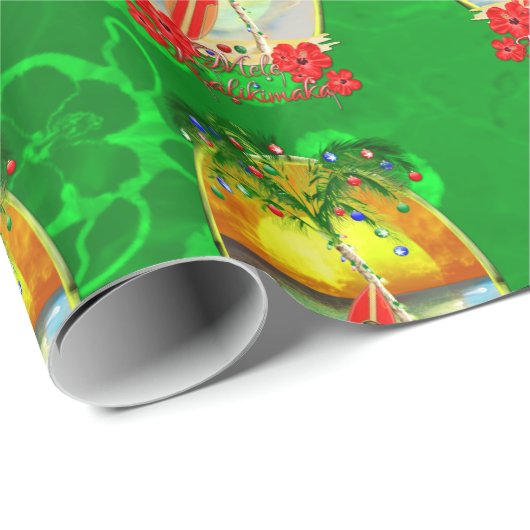 Beach Mele Kalikimaka Cadeaupapier (Rol Hoek)