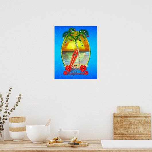 Beach Mele Kalikimaka Poster (Keuken)