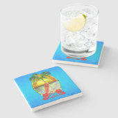 Beach Mele Kalikimaka Stenen Onderzetter (Zijkant)