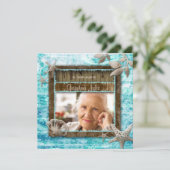 Beach Memorial Announcement Funeral  Kaart (Staand voorkant)