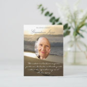 Beach Memorial Announcement Sunset Biblical Quote Kaart (Staand voorkant)