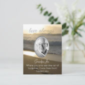 Beach Memorial Announement Sunset Footprint Poem Kaart (Staand voorkant)