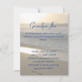 Beach Memorial Announement Sunset Footprint Poem Kaart (Achterkant)