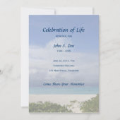 Beach Memorial Celebration of Life-uitnodiging Kaart (Voorkant)