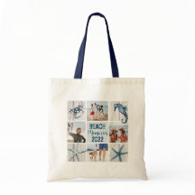 Beach Memories - 4 aangepaste foto-Canvas tas