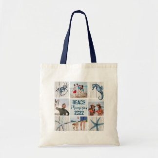 Beach Memories - 4 aangepaste foto-Canvas tas