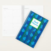 Beach Memories Nautical Blue Green Stripe Notitieb Planner (Display)