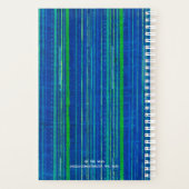 Beach Memories Nautical Blue Green Stripe Notitieb Planner (Achterkant)