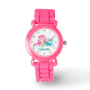 Beach mermaid add name horloge
