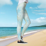 Beach Mermaid Dream Pattern-Leggings Leggings<br><div class="desc">Leggings met een strand geïnspireerd betegeld patroon in turkooisblauw,  van wit en bleek groen ...  geweldig voor een droomkleurige smaïde look! :-</div>