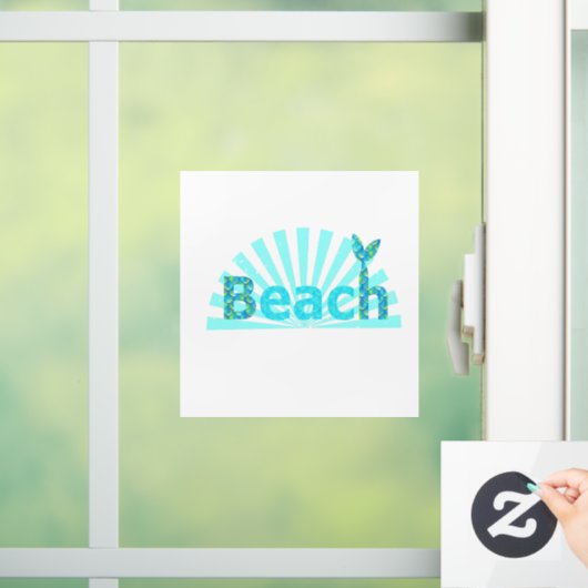 Beach, Mermaid Tail Raamsticker (Huis)