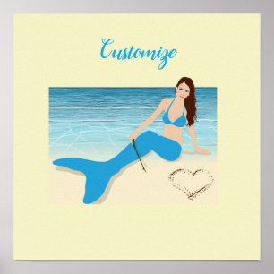 Beach Mermaid Valentijn Thunder_Cove Poster