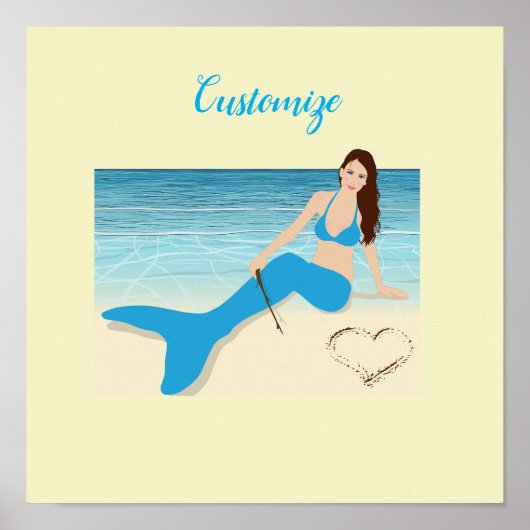 Beach Mermaid Valentijn Thunder_Cove Poster (Voorkant)