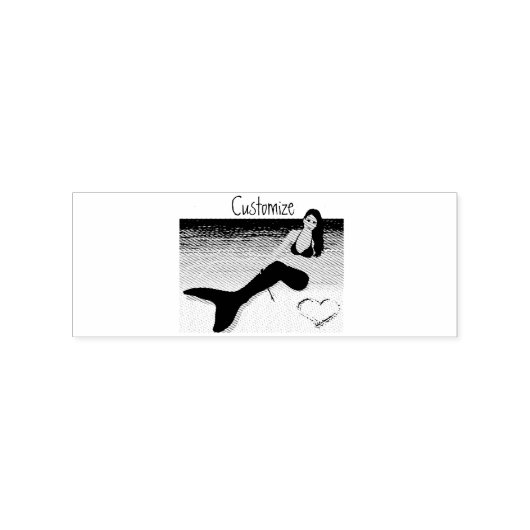 Beach Mermaid Valentijn Thunder_Cove Rubberstempel (Afrduk)