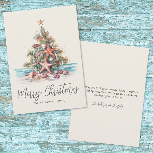 Beach Merry Christmas Feestdagenkaart