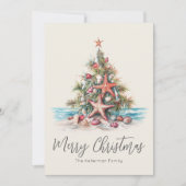 Beach Merry Christmas Feestdagenkaart (Voorkant)