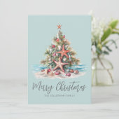 Beach Merry Christmas Feestdagenkaart (Staand voorkant)