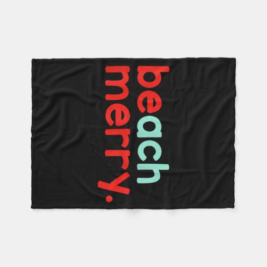 Beach Merry Christmas  Fleece Deken (Voorkant (Horizontaal))