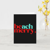 Beach Merry Christmas Funny  Kaart (Gele Bloem)