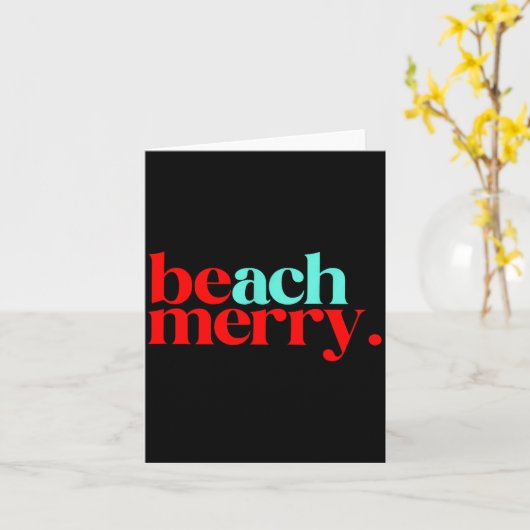 Beach Merry Christmas Funny Kaart (Gele Bloem)