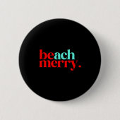 Beach Merry Christmas Funny Ronde Button 5,7 Cm (Voorkant)