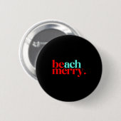 Beach Merry Christmas Funny  Ronde Button 5,7 Cm (Voorkant /achterkant)