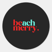 Beach Merry Christmas Funny  Ronde Sticker (Voorkant)