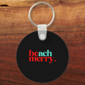 Beach Merry Christmas Funny  Sleutelhanger (Voorkant)