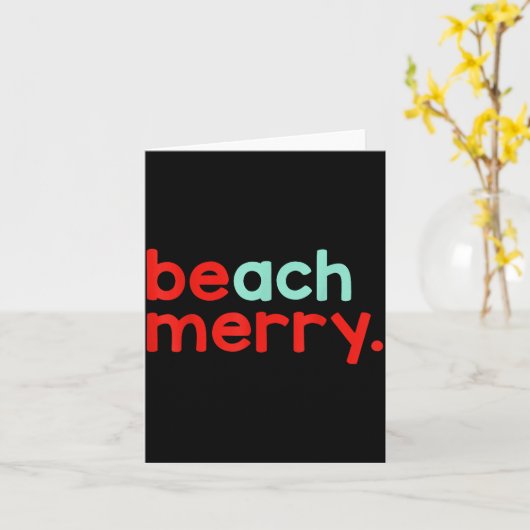 Beach Merry Christmas Kaart (Gele Bloem)