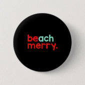 Beach Merry Christmas  Ronde Button 5,7 Cm (Voorkant)