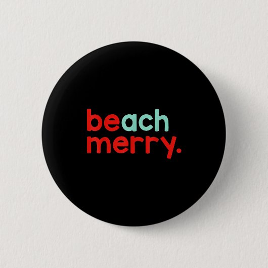 Beach Merry Christmas  Ronde Button 5,7 Cm (Voorkant)
