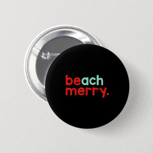 Beach Merry Christmas  Ronde Button 5,7 Cm (Voorkant /achterkant)