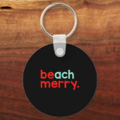 Beach Merry Christmas  Sleutelhanger (Voorkant)