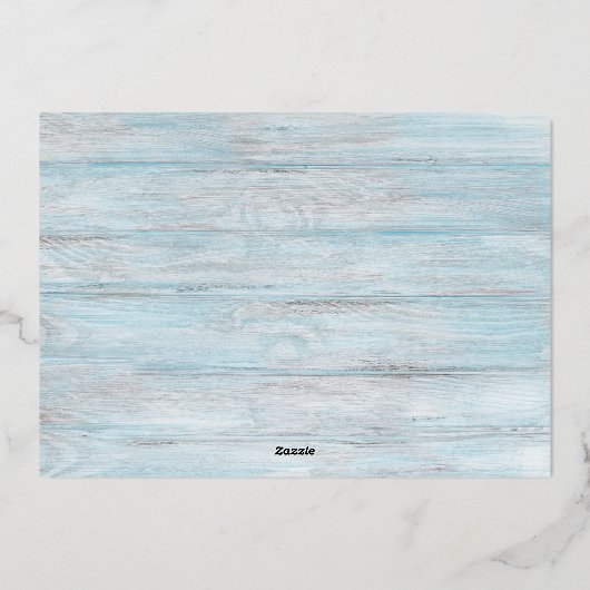 Beach Merry kersthout Foto van Coastal Gold Folie Feestdagenkaart (Achterkant)