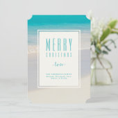 Beach "Merry Kerstmis" op maat Feestdagenkaart (Staand voorkant)