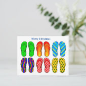 Beach Merry Teenslippers voor kerstmis Briefkaart (Staand voorkant)