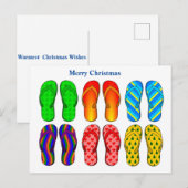 Beach Merry Teenslippers voor kerstmis Briefkaart (Voorkant / Achterkant)