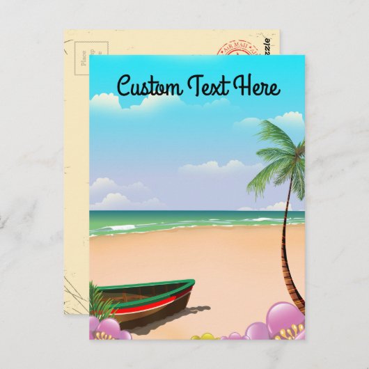 Beach met douanetekst briefkaart (Voorkant / Achterkant)