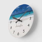 Beach met naam ronde klok (Hoek)