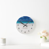 Beach met naam ronde klok (Huis)