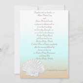 Beach met Shell Wedding Invitation Kaart (Voorkant)