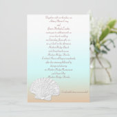 Beach met Shell Wedding Invitation Kaart (Staand voorkant)
