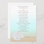 Beach met Shell Wedding Invitation Kaart (Voorkant / Achterkant)