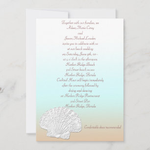 Beach met Shell Wedding Invitation Kaart