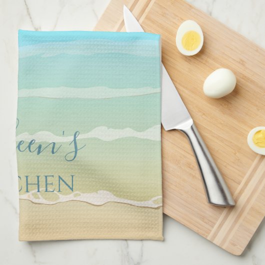 Beach met speciale behoeften keukenhanddoeken (Quarter Fold)