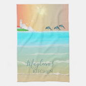 Beach met speciale behoeften keukenhanddoeken (Verticaal)