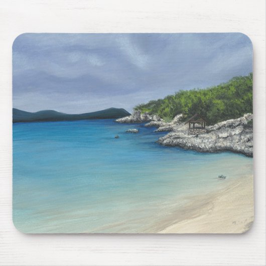 Beach met Storm Clouds Mousepad Muismat (Voorkant)