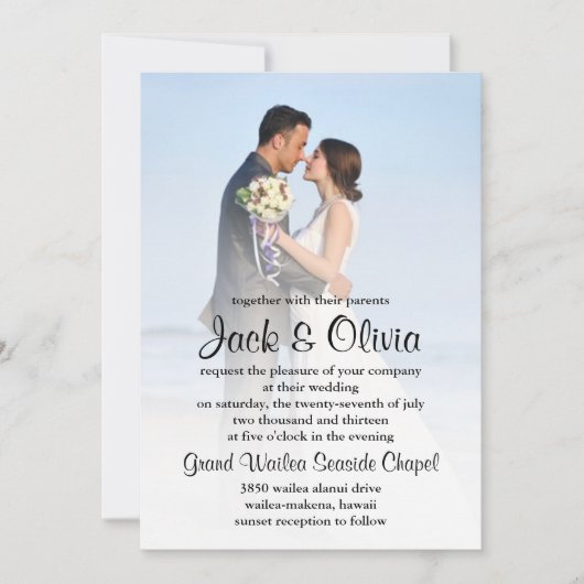 Beach Mist Wedding Invitation Kaart (Voorkant)