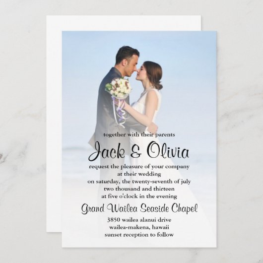Beach Mist Wedding Invitation Kaart (Voorkant / Achterkant)