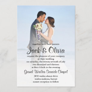 Beach Mist Wedding Invitation Kaart